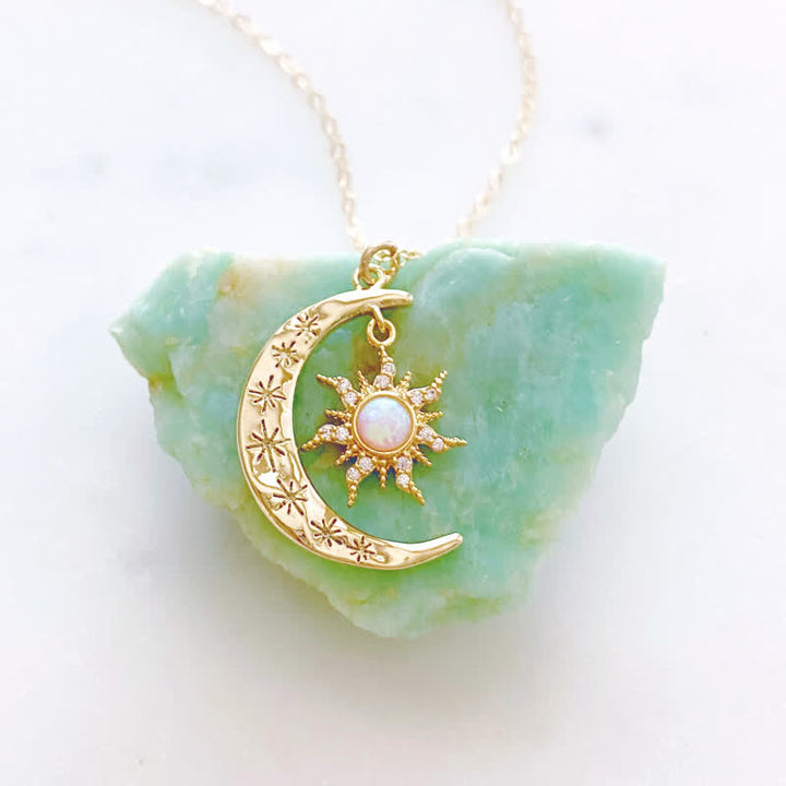 Collier Soleil et Lune Opale Olivenorma