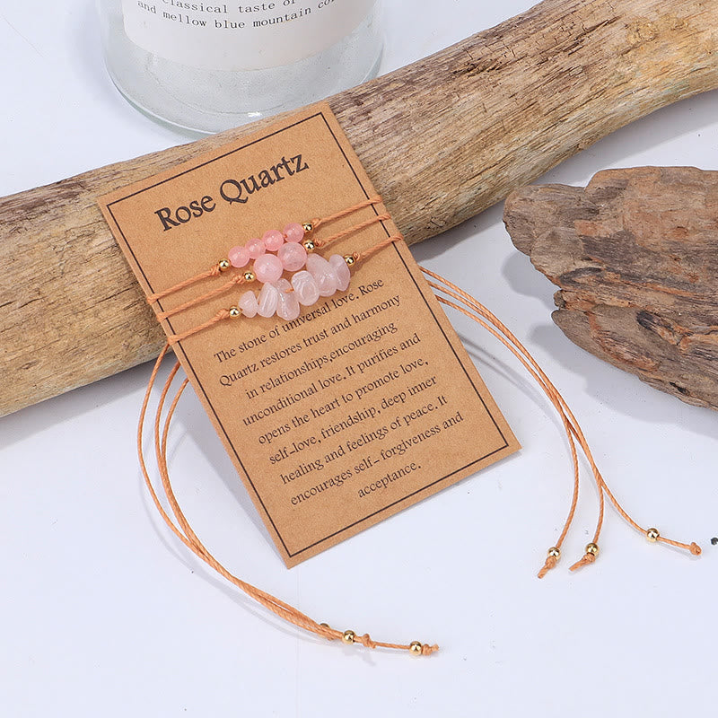 Ensemble de bracelets tressés en perles de gravier Olivenorma