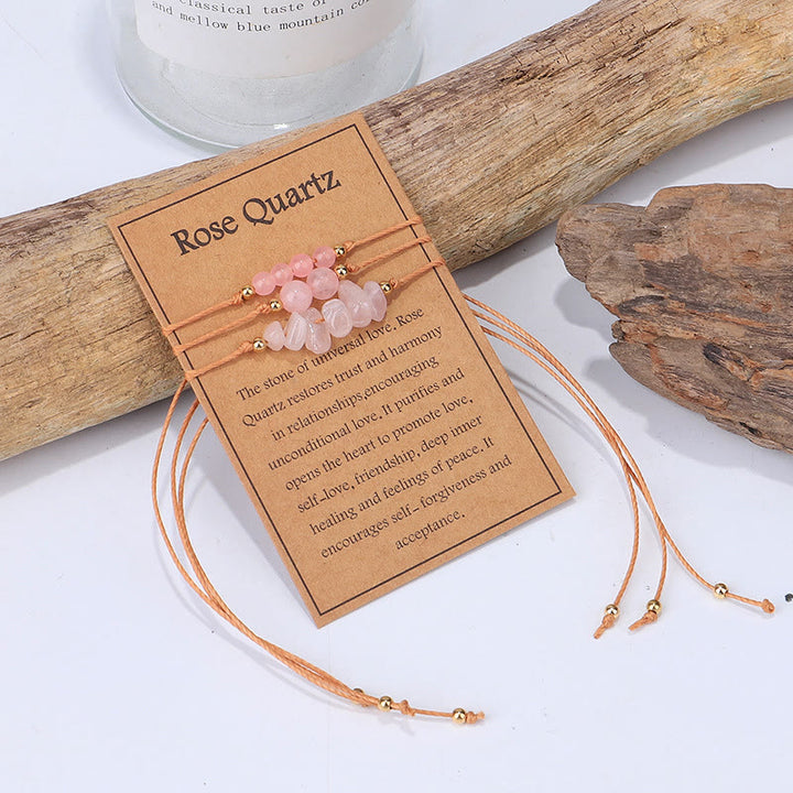 Ensemble de bracelets tressés en perles de gravier Olivenorma