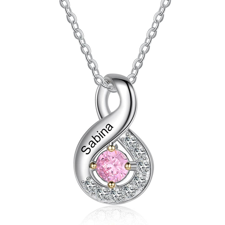 Collier avec pierre de naissance gravée pour femme Olivenorma