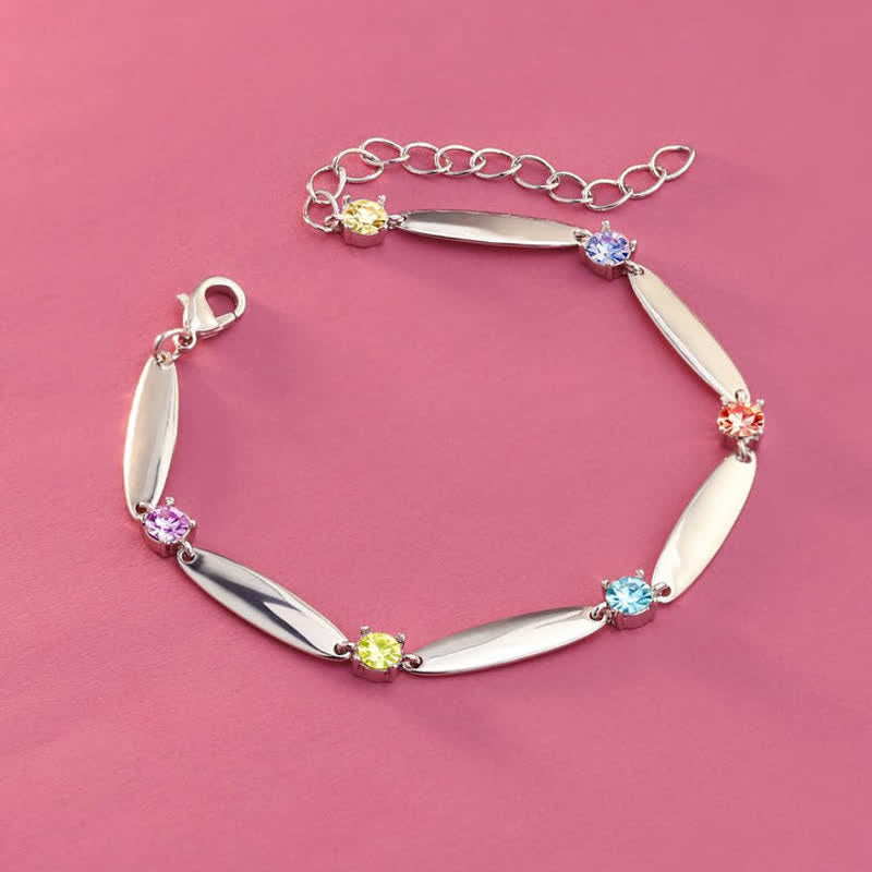 Bracelet avec noms de famille et pierres de naissance Olivenorma