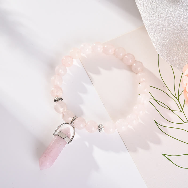 Bracelet pendentif prisme hexagonal en cristal perle Olivenorma de 8 mm