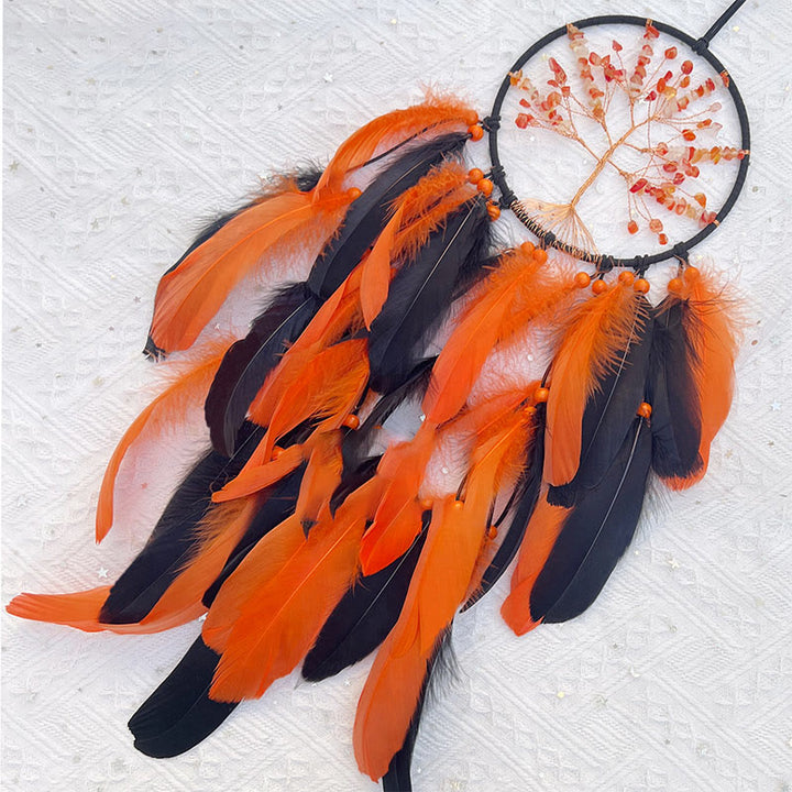 Attrape-rêves arbre de vie en agate jaune Olivenorma