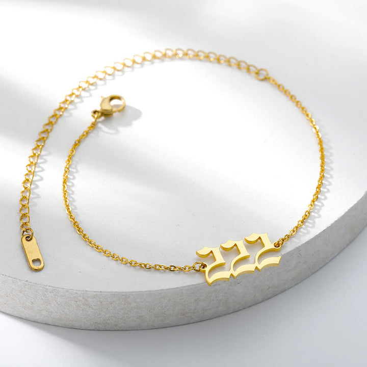 Bracelet de cheville spirituel avec numéro d'ange