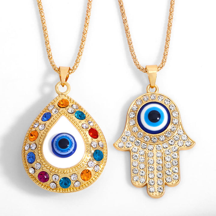 Collier avec pendentif en zircon HAMSA Evil Eye