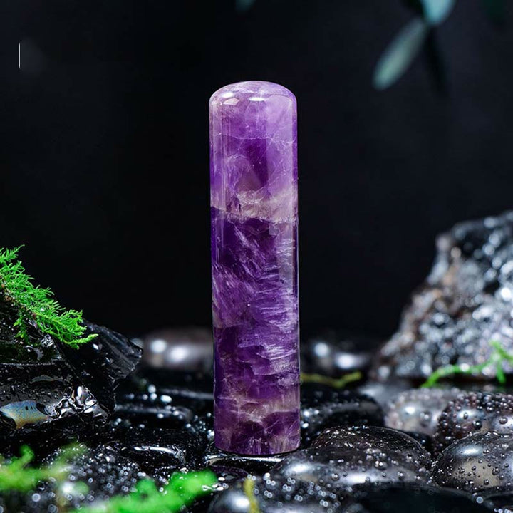 Ornement cylindrique en cristal de chakra naturel Olivenorma Décoration en pierres précieuses