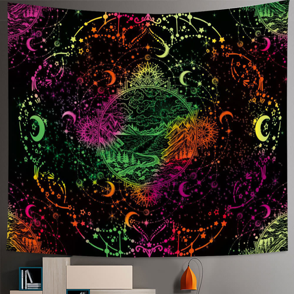 Tapisserie Boho Mandala Arbre de Vie des Sept Chakras Olivenorma