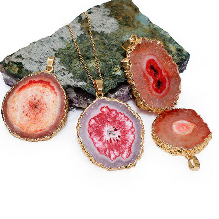 Pendentif en géode de cristal naturel Olivenorma