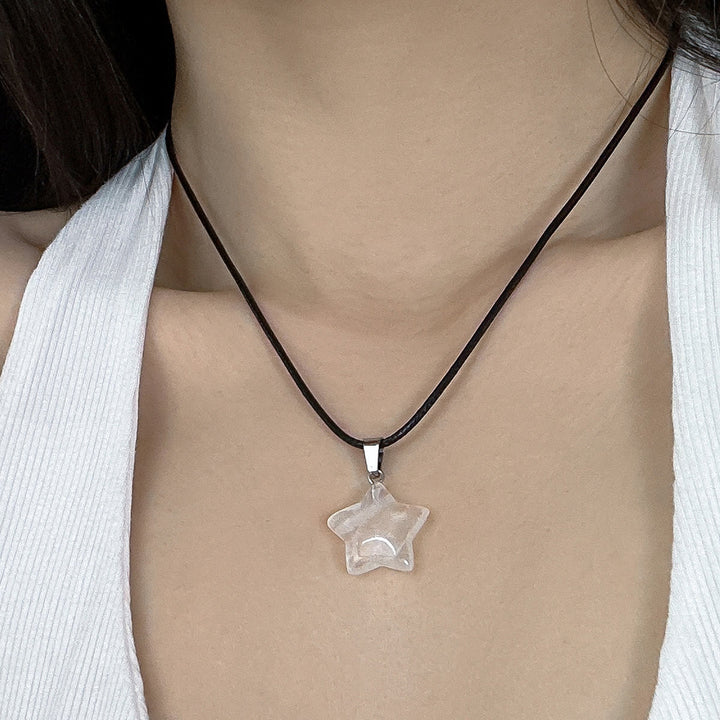 Collier avec pendentif étoile en cristal naturel Olivenorma