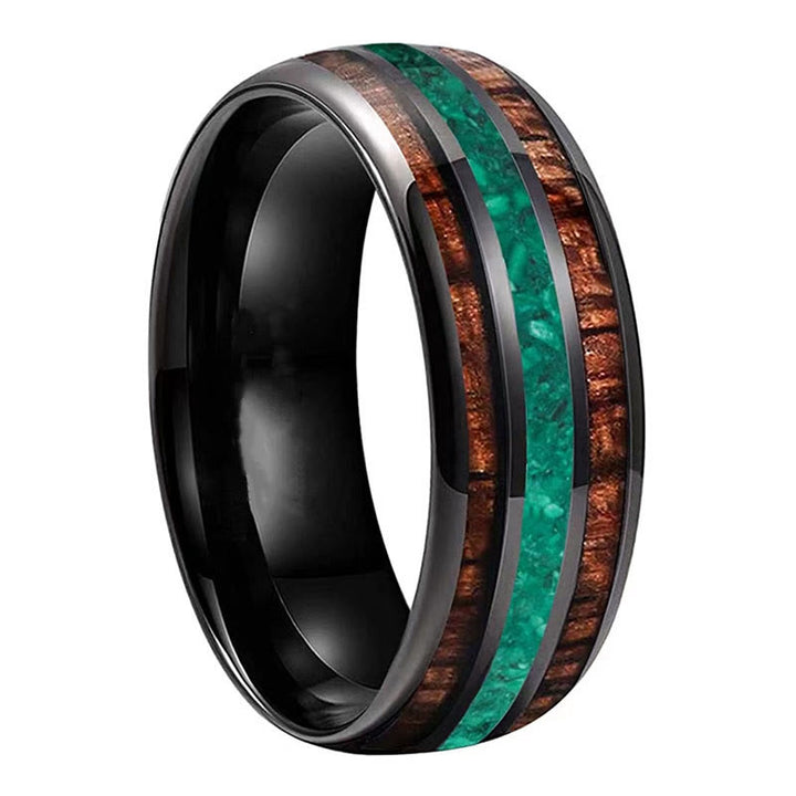 Olivenorma « Strong Shield » – Malachite avec anneau en acier tungstène