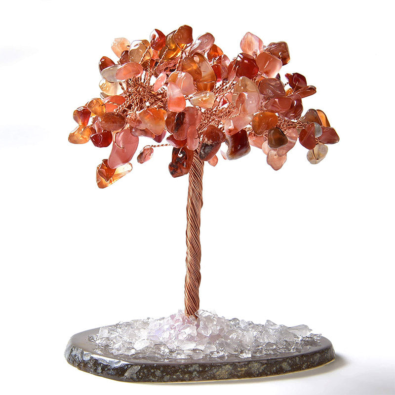 Arbre Feng Shui en Olivenorma avec base naturelle en agate