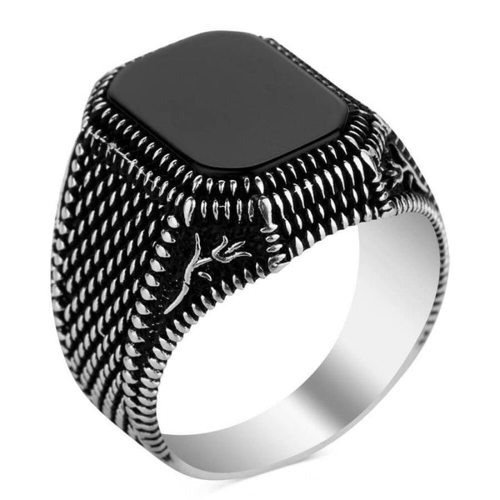 Bague en onyx noir pour homme Olivenorma « Reign Of Power »