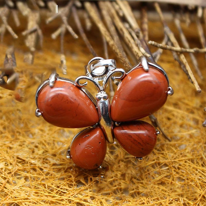 Collier papillon en cristal naturel Olivenorma