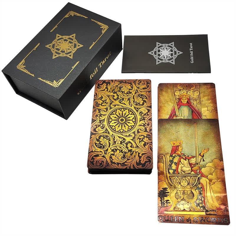 Cartes de tarot en feuille d'or de style antique Olivenorma