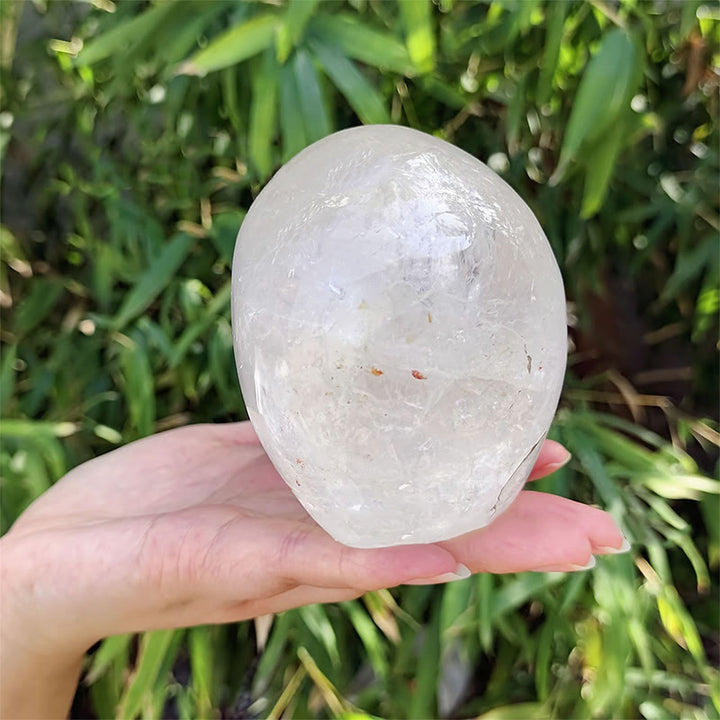 Crâne de cristal de décoration en pierre précieuse naturelle transparente Olivenorma de 10 cm