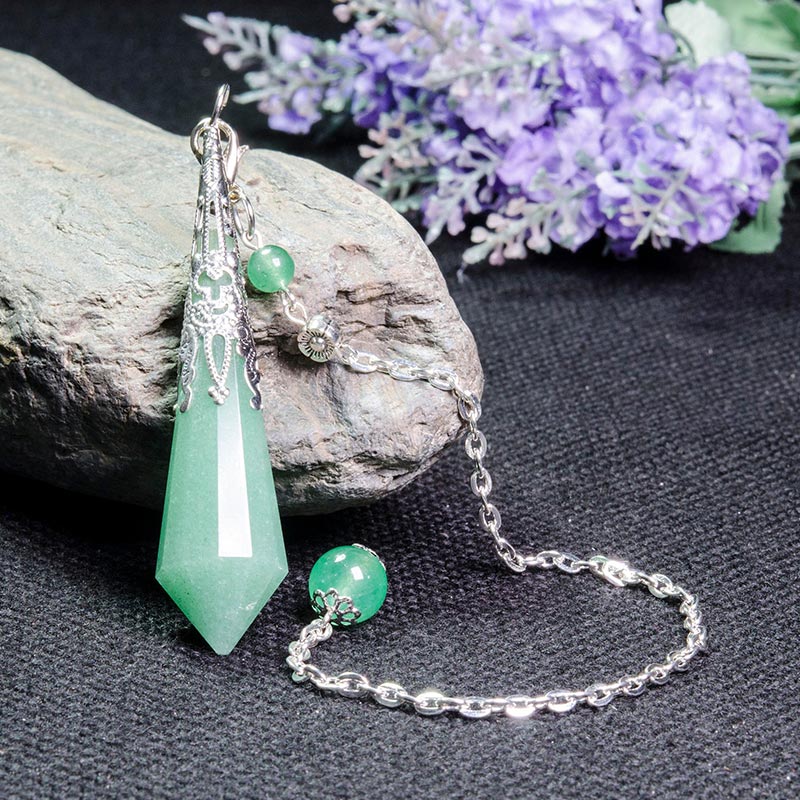 Pendule d'équilibre énergétique en aventurine verte Olivenorma
