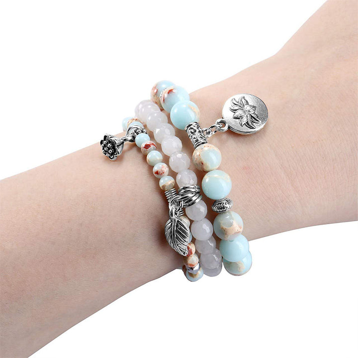 Bracelet 3 pièces en pierre de l'empereur du lotus