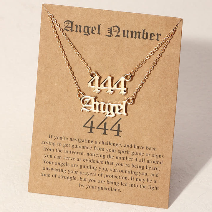 Collier double délicat avec chiffres et anges Olivenorma