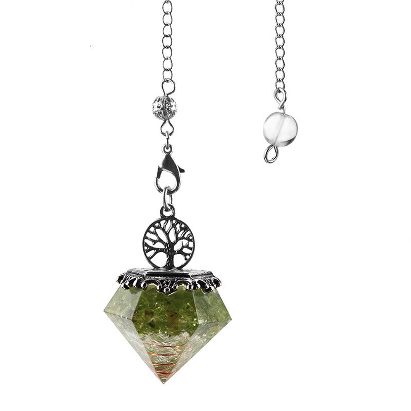Pendule géométrique en cristal naturel Arbre de vie Olivenorma