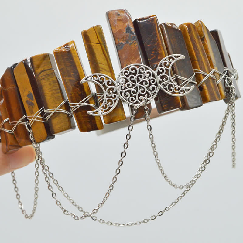 Couronne de cristal naturel de déesse de croissant de lune Olivenorma