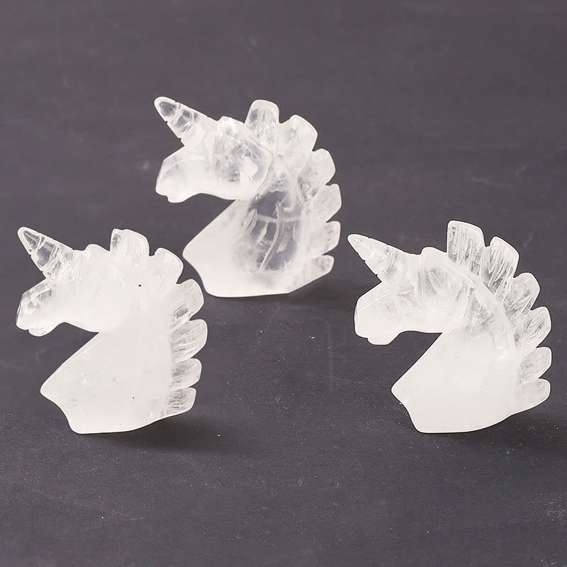 Olivenorma Figurine de licorne en cristal naturel de 2 pouces Décoration en pierres précieuses