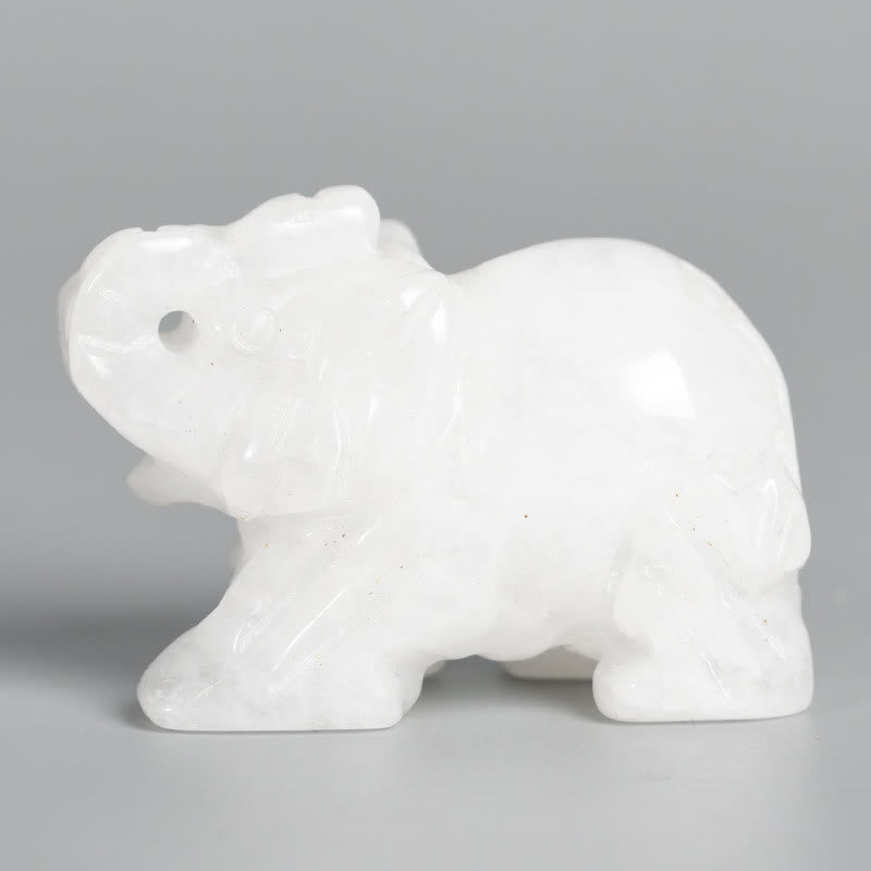 Figurine d'éléphant sculptée Olivenorma 1,5/2 pouces Décoration en pierres précieuses