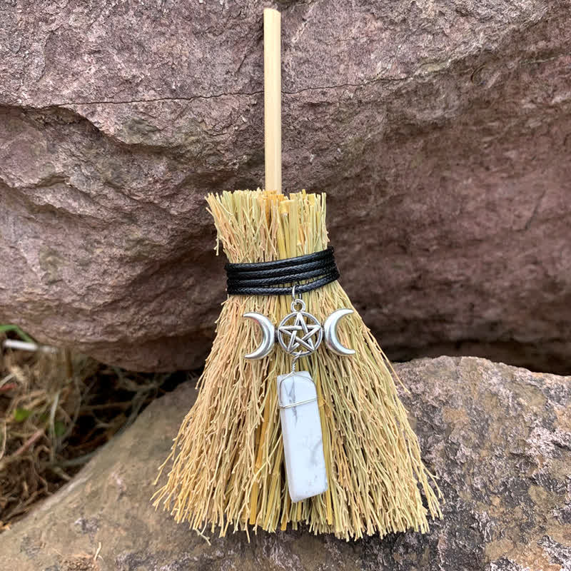 Mini balai magique Olivenorma en forme d'étoile et de lune en cristal