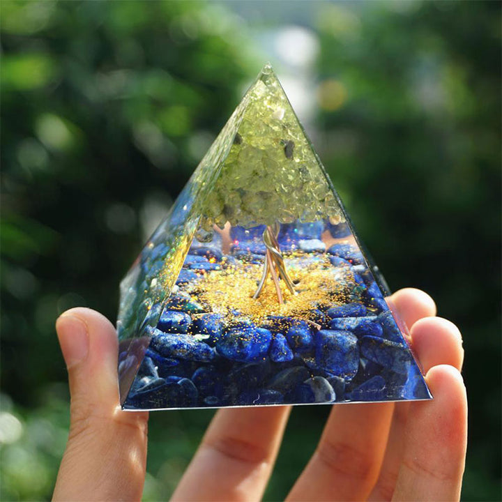 Olivenorma Océan de Sagesse - Lapis Lazuli et Péridot Arbre de Vie Pyramide d'Orgone - image 5