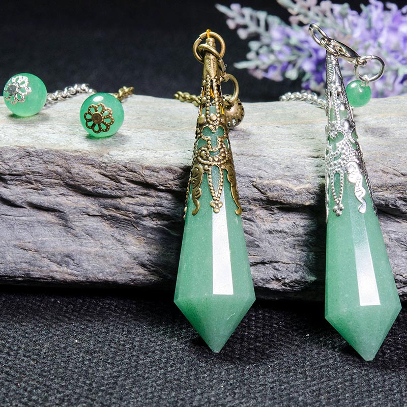 Pendule d'équilibre énergétique en aventurine verte Olivenorma
