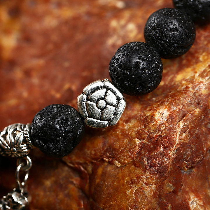 Bracelet avec symbole de croix en pierre naturelle