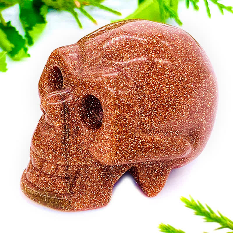Décoration d'Halloween en forme de crâne en cristal naturel Olivenorma