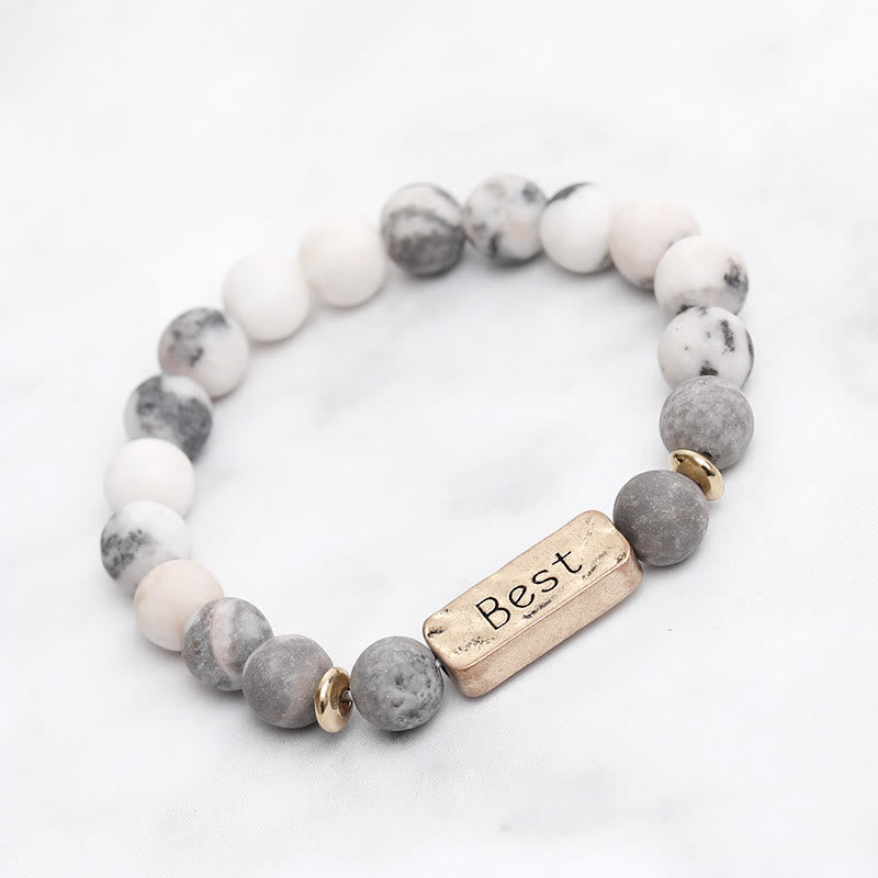 Bracelet avec gravure en pierres précieuses naturelles Olivenorma