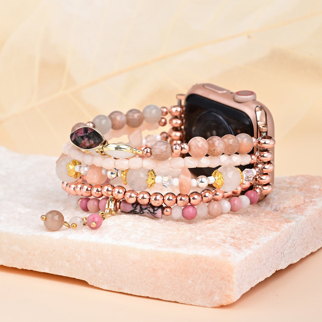 Bracelet Apple Watch Olivenorma en opale rose