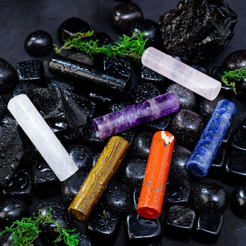 Ornement cylindrique en cristal de chakra naturel Olivenorma Décoration en pierres précieuses