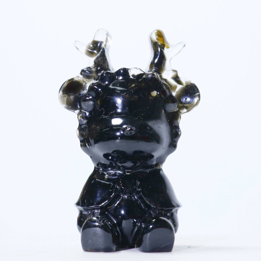 Décoration en pierre précieuse en forme d'élan en cristal naturel Olivenorma