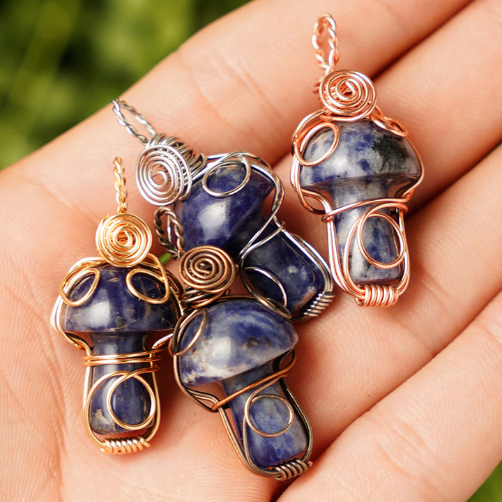 Collier en pierre de guérison naturelle Olivenorma aux champignons