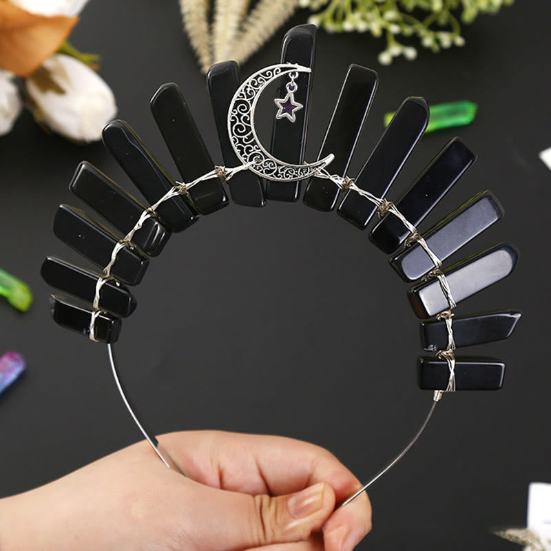 Couronne de cristal à tube plat en forme d'étoile de lune tridimensionnelle Olivenorma