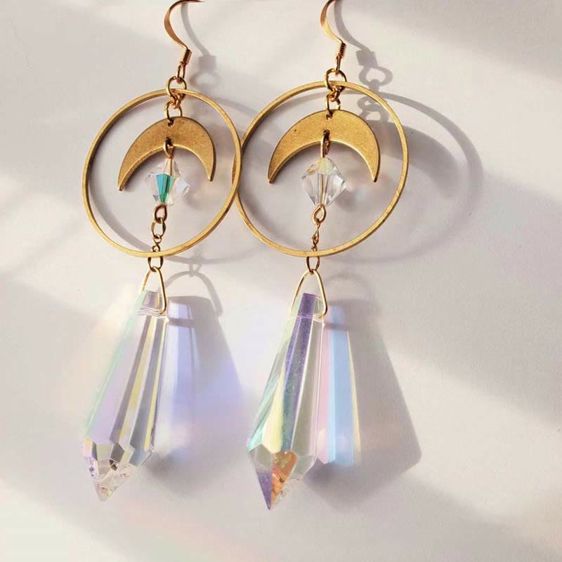 Boucles d'oreilles bohèmes en cristal naturel Olivenorma