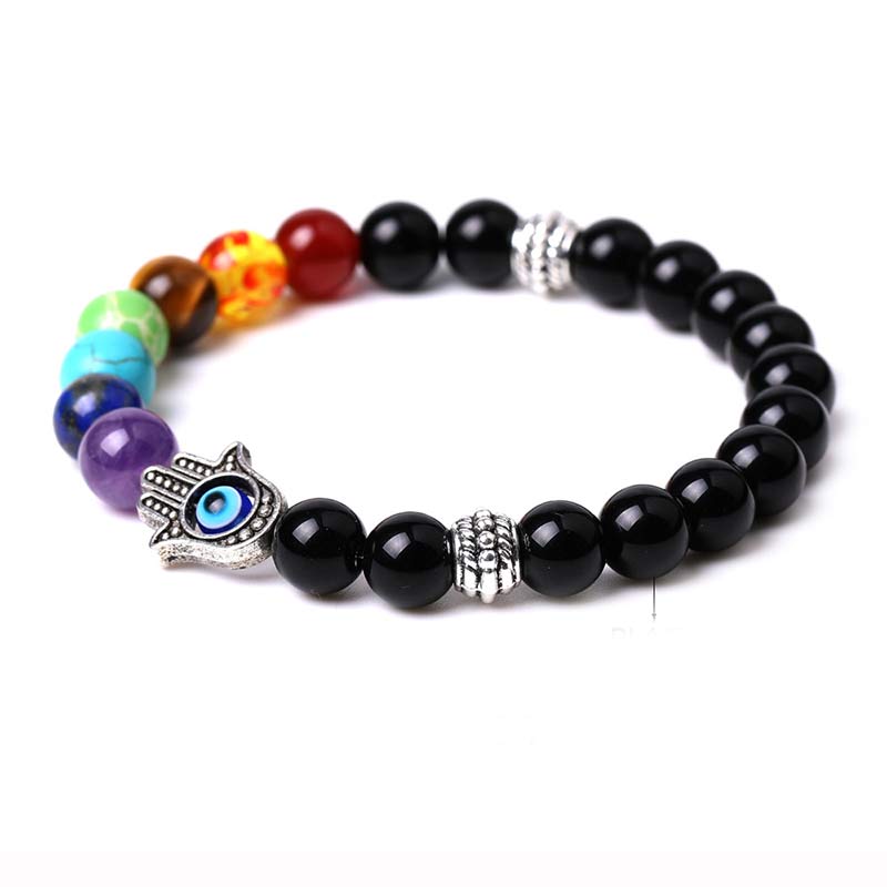 Bracelet Olivenorma Chakra Naturel Hamsa & Evil Eye Reki