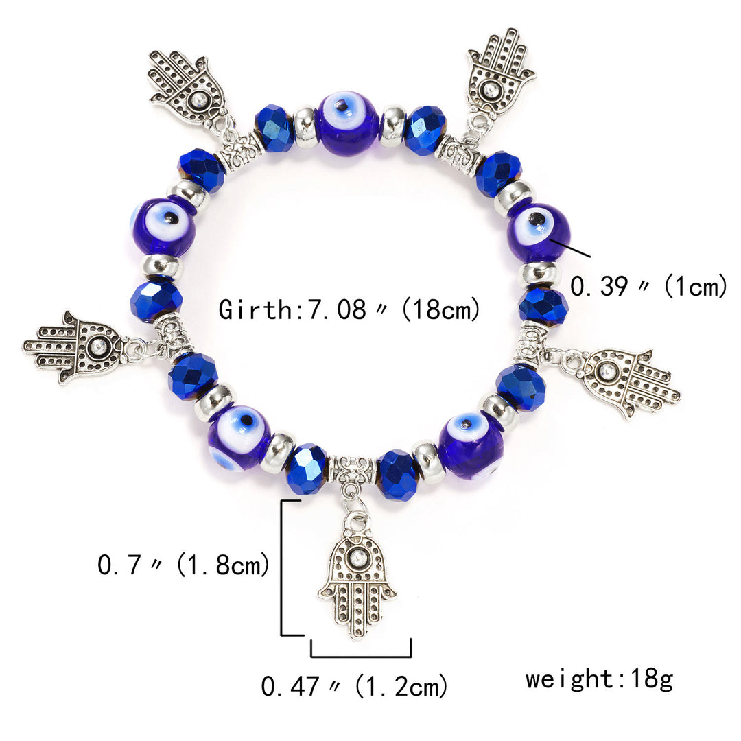 Bracelet pendentif Hamsa mauvais œil en époxy et zircon Olivenorma