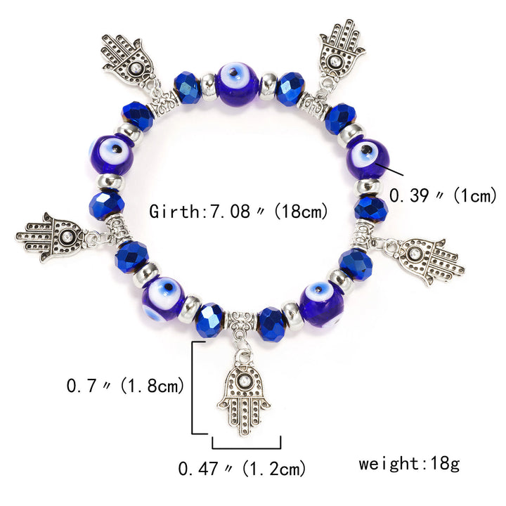Bracelet pendentif Hamsa mauvais œil en époxy et zircon Olivenorma