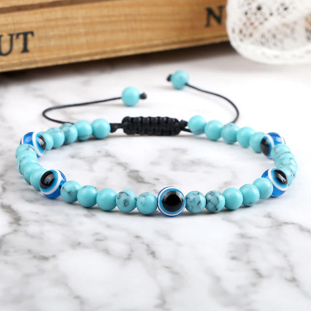 Bracelet de perles en œil de tigre et mauvais œil Olivenorma