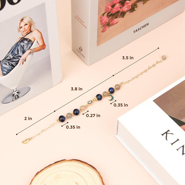 Bracelet Olivenorma en pierre de lune et saphir contre le mauvais œil