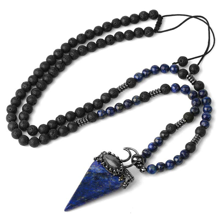 Collier de perles de méditation prismatiques en pierre naturelle Olivenorma