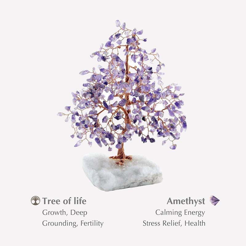 Olivenorma, ancré dans la spiritualité - Arbre Feng Shui en pierre d'améthyste