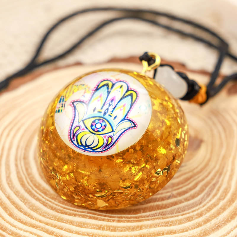 Collier Hamsa de guérison en citrine naturelle Olivenorma