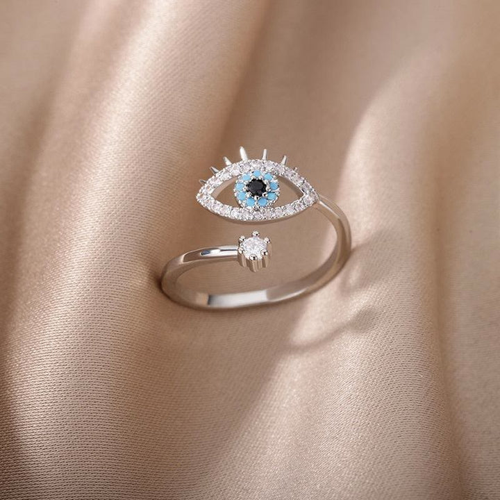 Bague ajustable Olivenorma Evil Eye en diamant