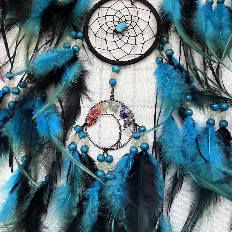 Attrape-rêves arbre de vie turquoise chakra Olivenorma