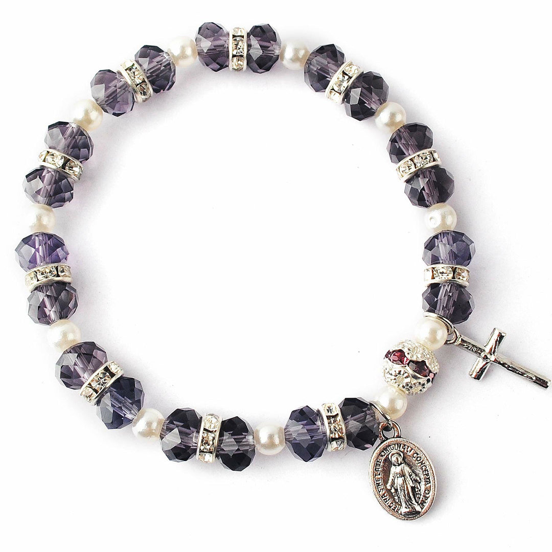 Bracelet Croix Chrétienne en Cristal à Facettes Olivenorma