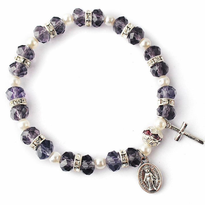 Bracelet Croix Chrétienne en Cristal à Facettes Olivenorma